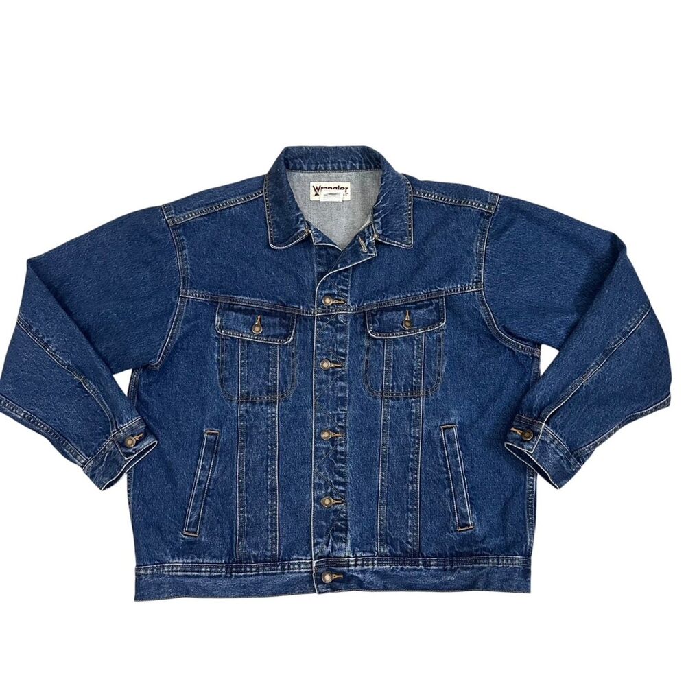 Vintage Wrangler Jacket Mens XL Denim Trucker Western Rugged Wear 90s
